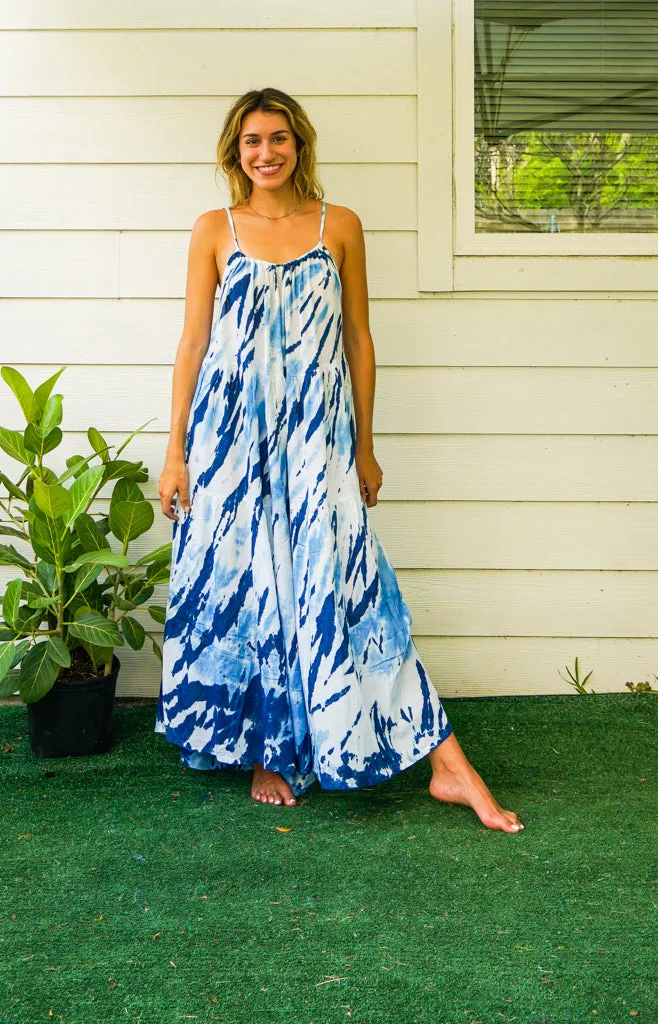 Ocean Breeze Hand Dyed Tiered Maxi Dress