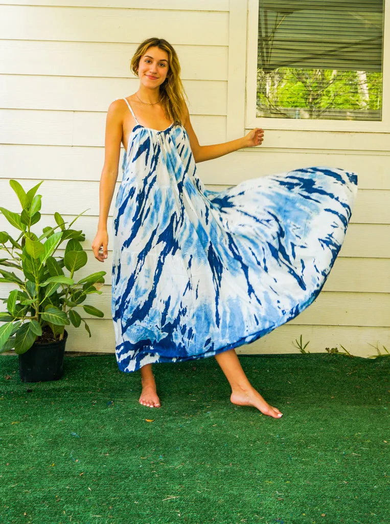 Ocean Breeze Hand Dyed Tiered Maxi Dress