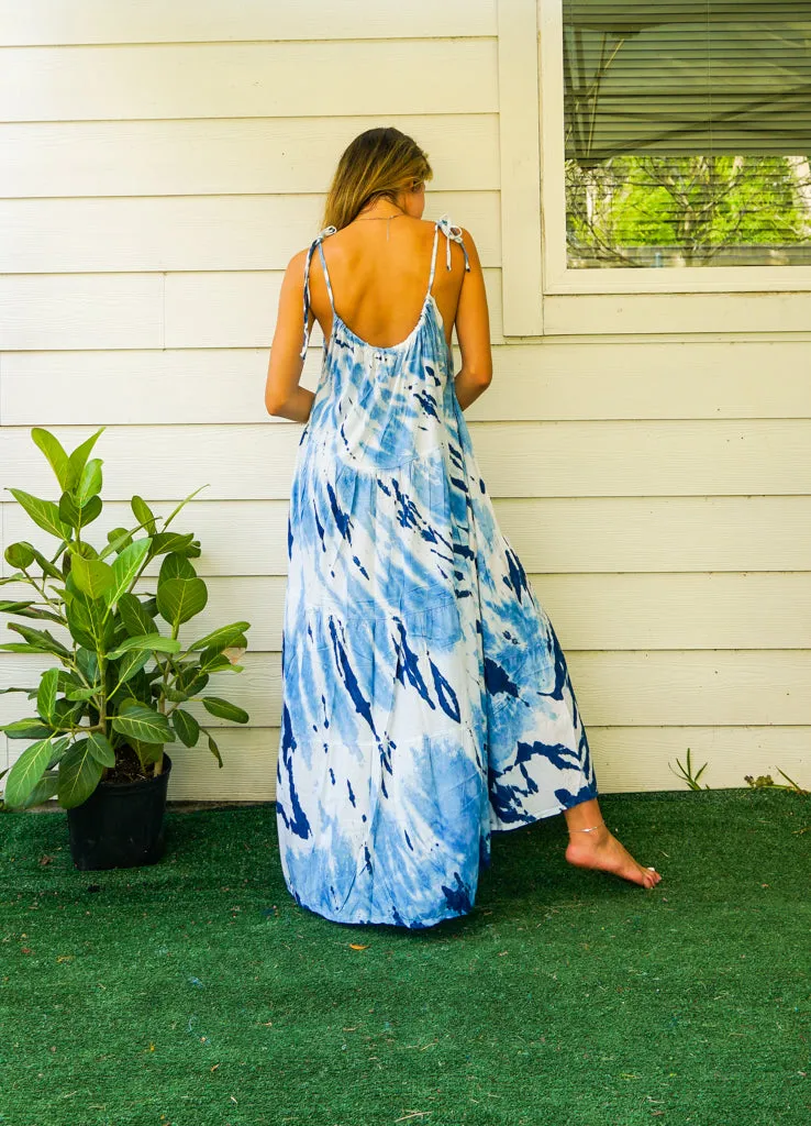 Ocean Breeze Hand Dyed Tiered Maxi Dress