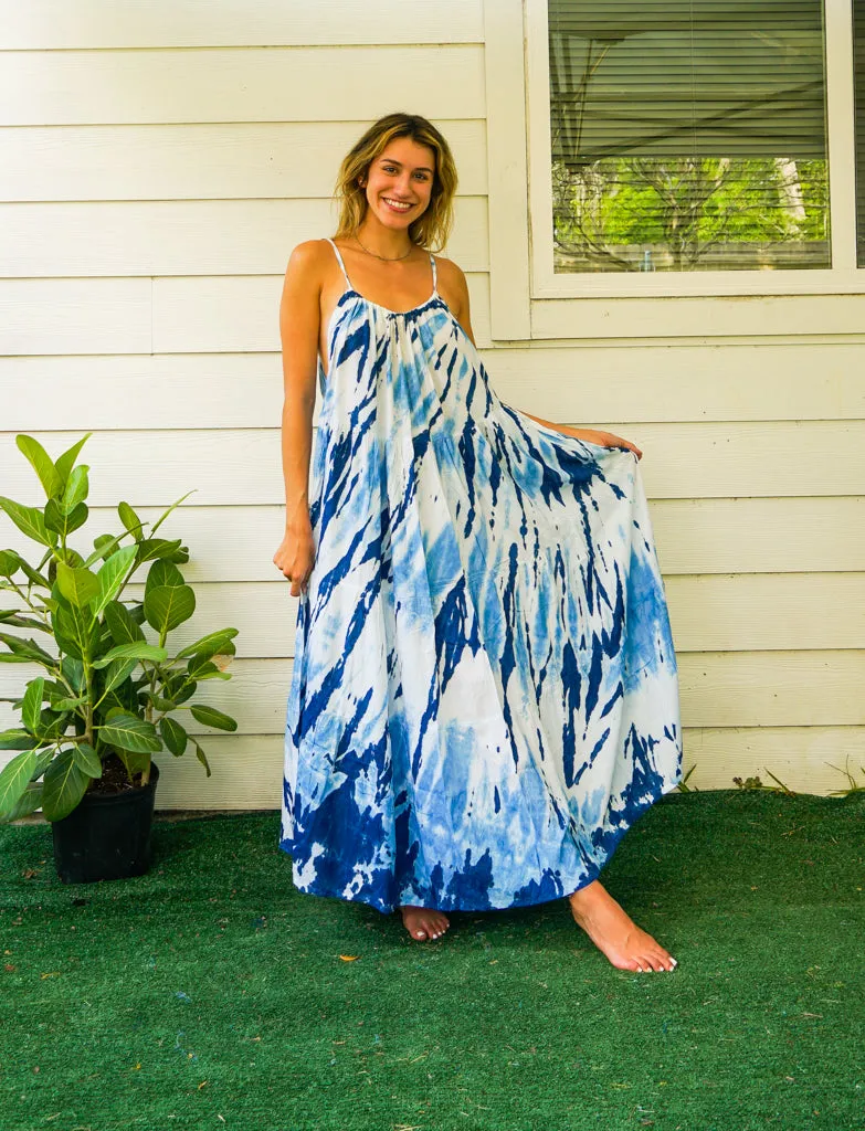 Ocean Breeze Hand Dyed Tiered Maxi Dress