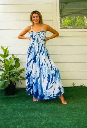 Ocean Breeze Hand Dyed Tiered Maxi Dress