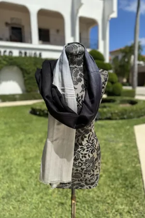 Ombre Black and Silver Scarf