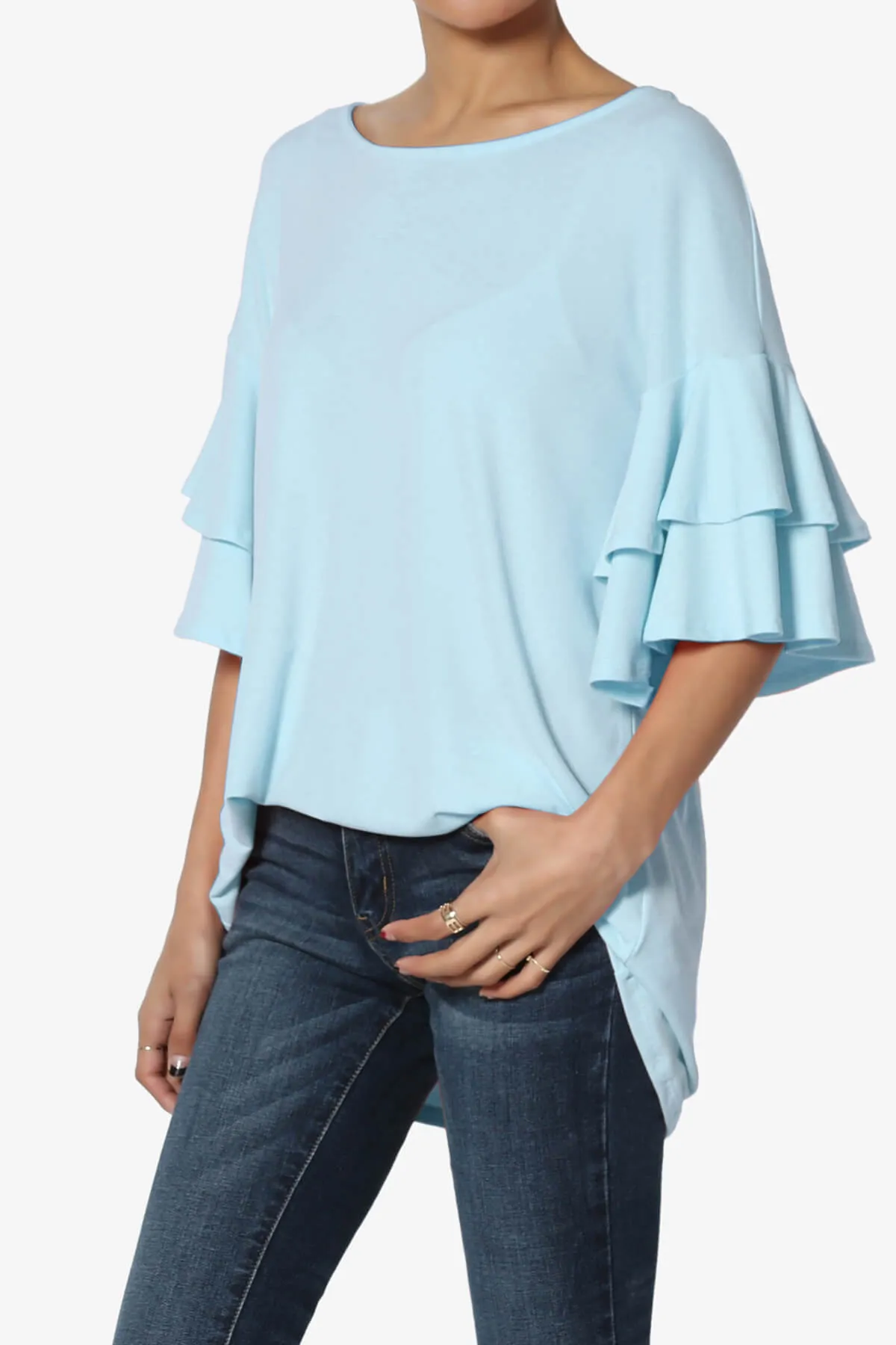 Omere Tiered Bell Sleeve Blouse