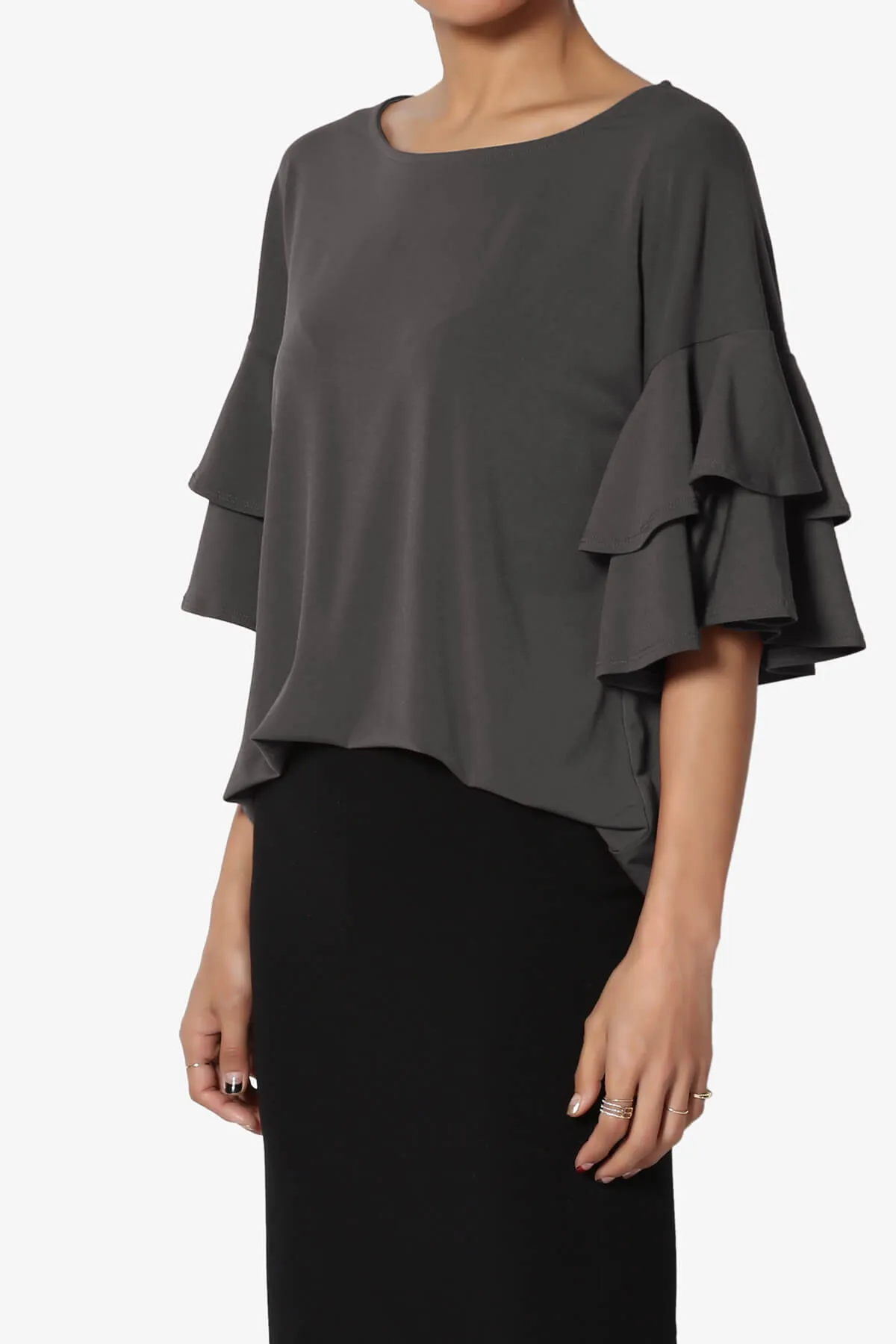 Omere Tiered Bell Sleeve Blouse