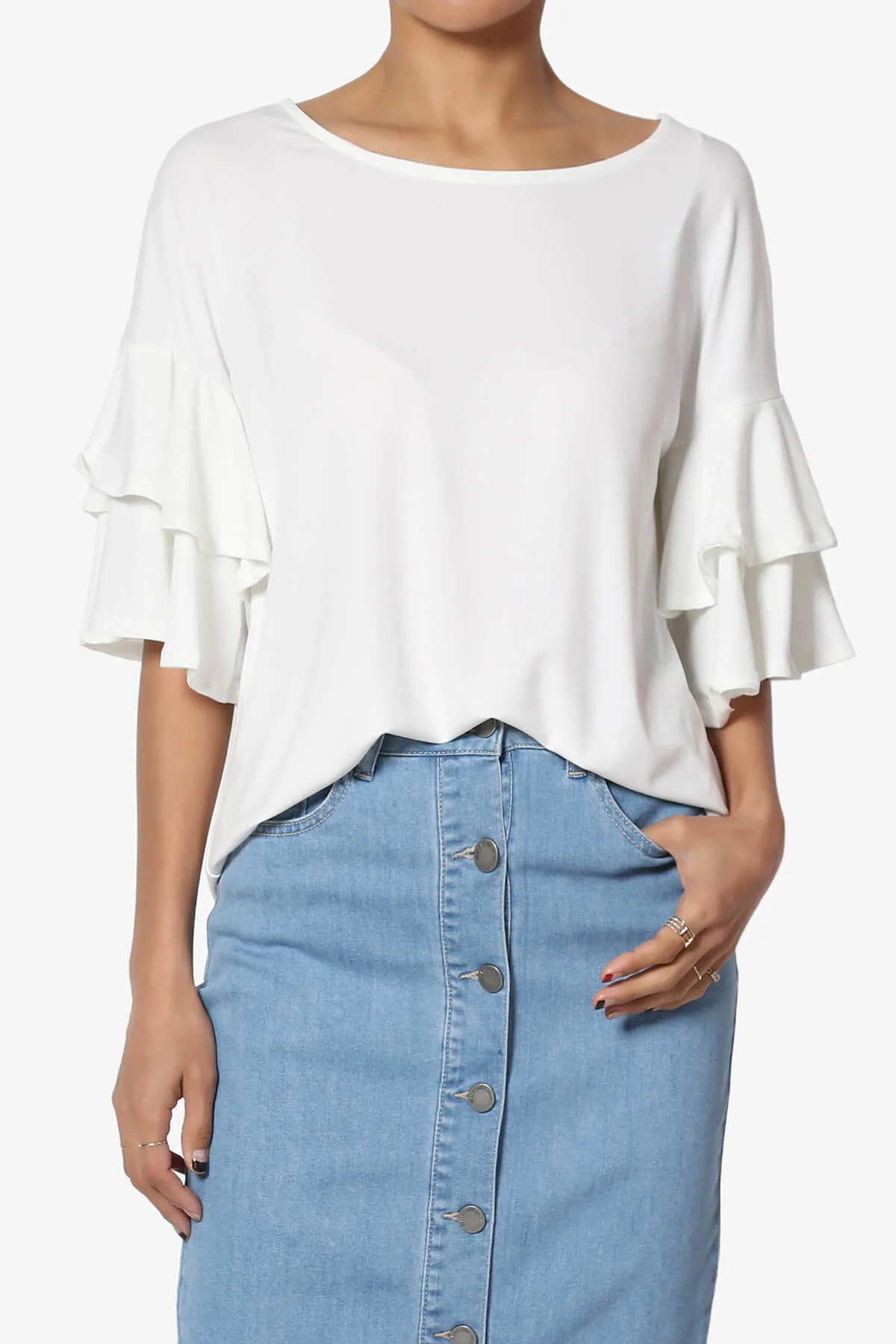 Omere Tiered Bell Sleeve Blouse