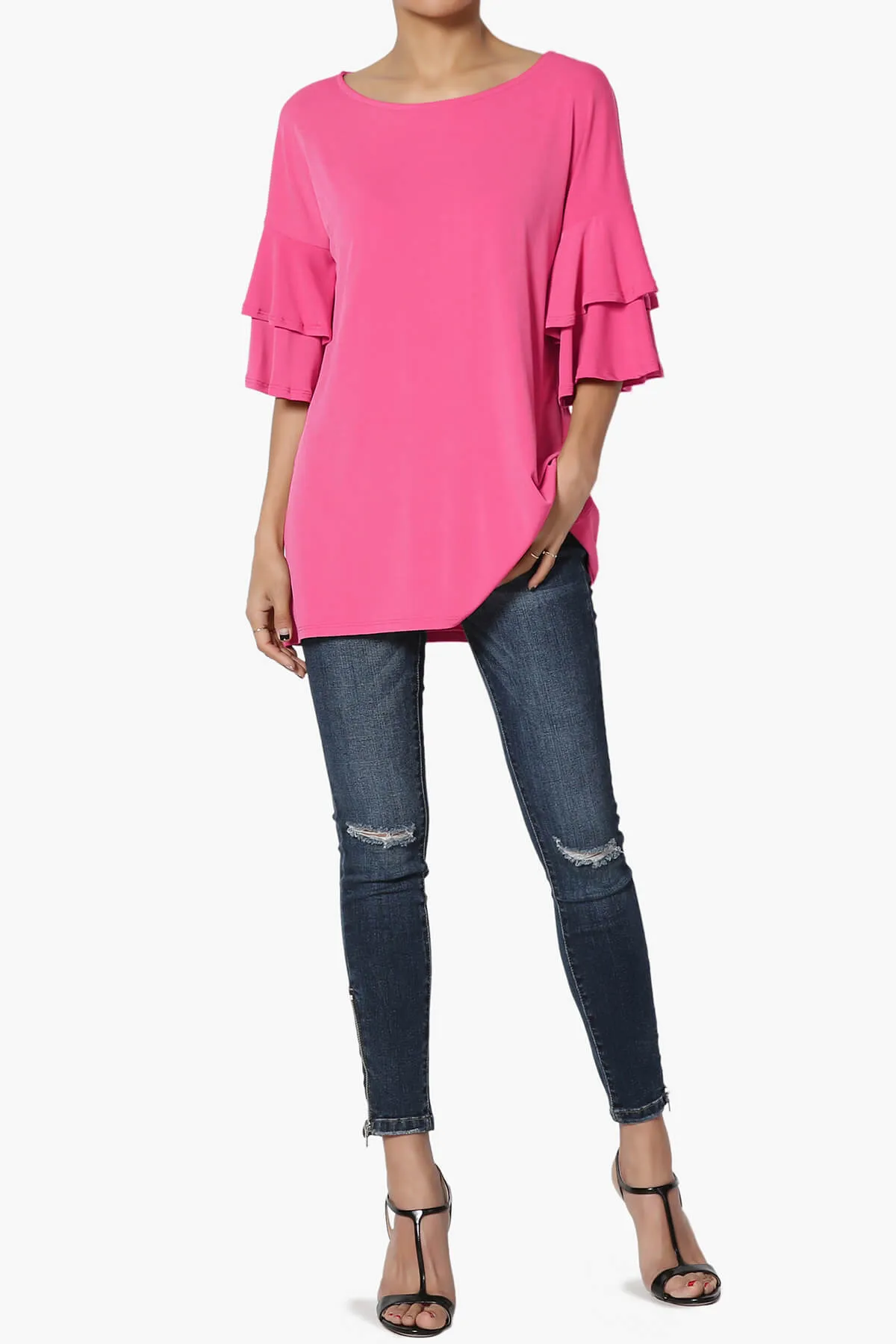 Omere Tiered Bell Sleeve Blouse