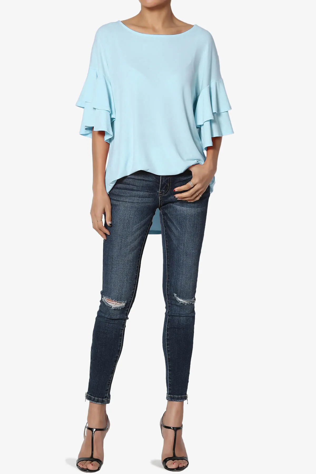Omere Tiered Bell Sleeve Blouse