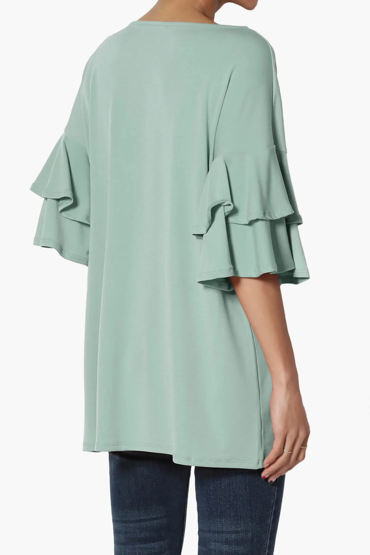 Omere Tiered Bell Sleeve Blouse