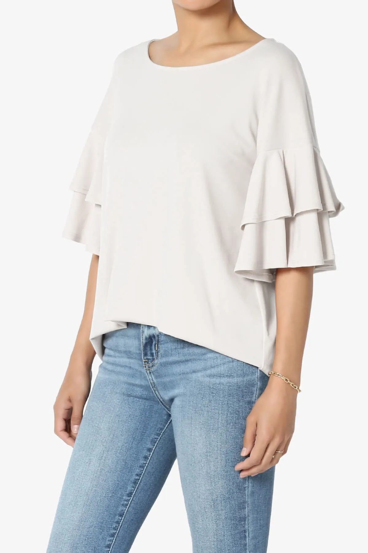 Omere Tiered Bell Sleeve Blouse