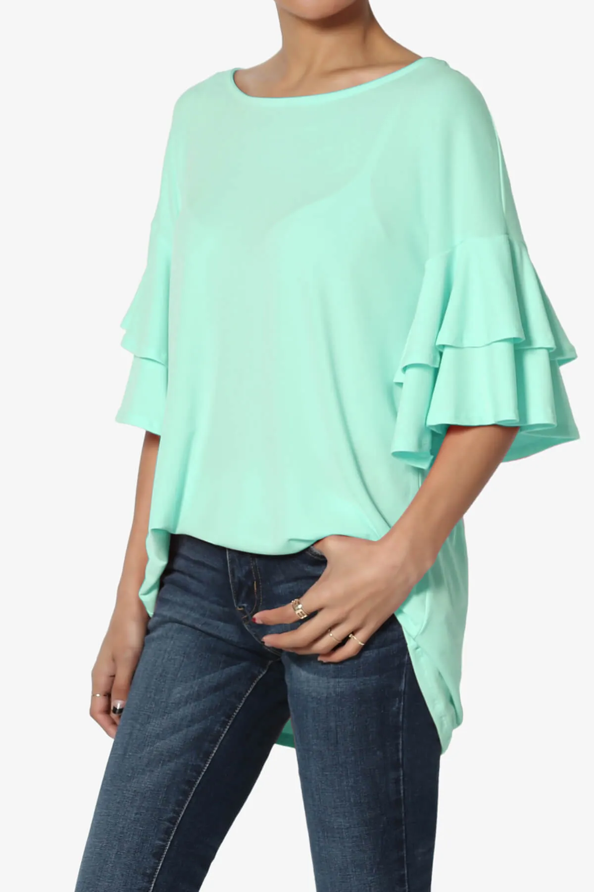 Omere Tiered Bell Sleeve Blouse