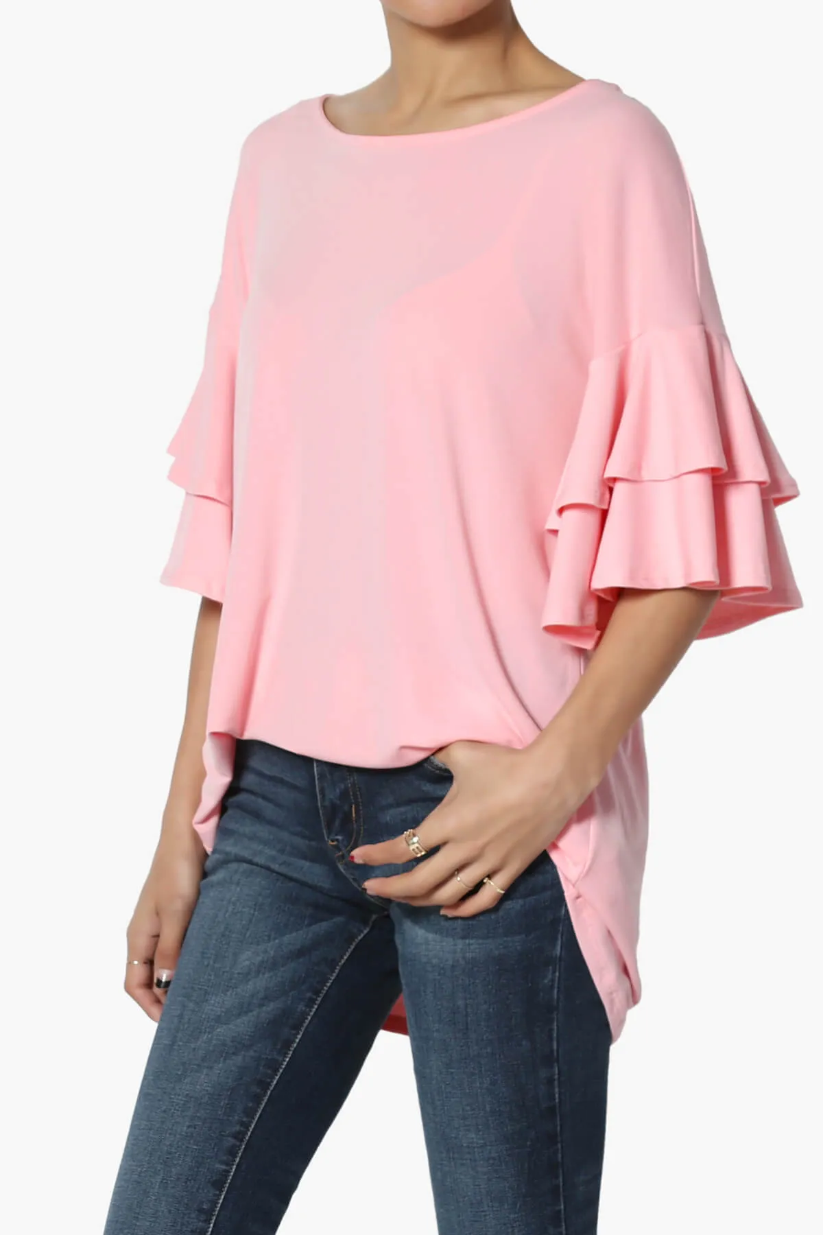 Omere Tiered Bell Sleeve Blouse