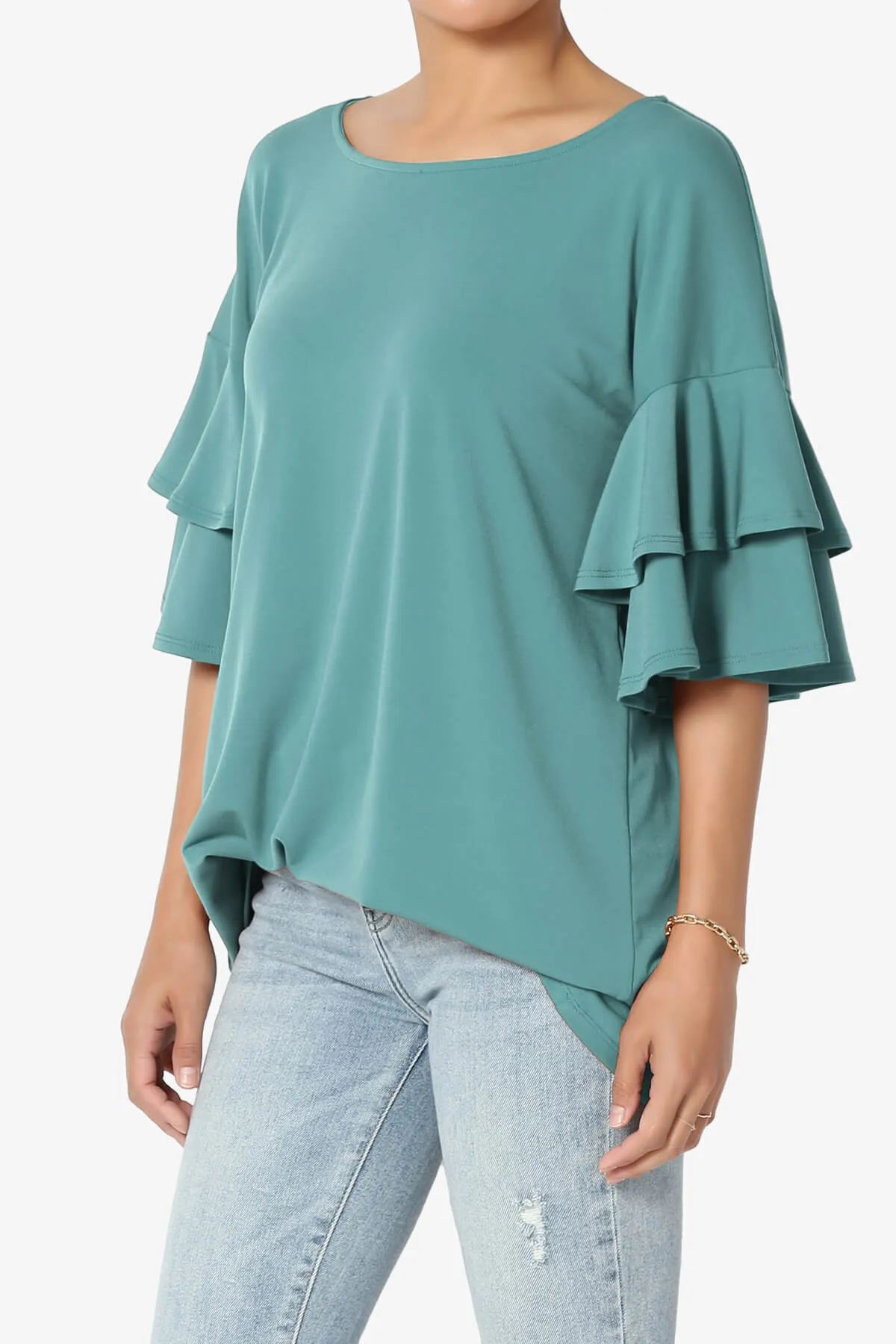 Omere Tiered Bell Sleeve Blouse