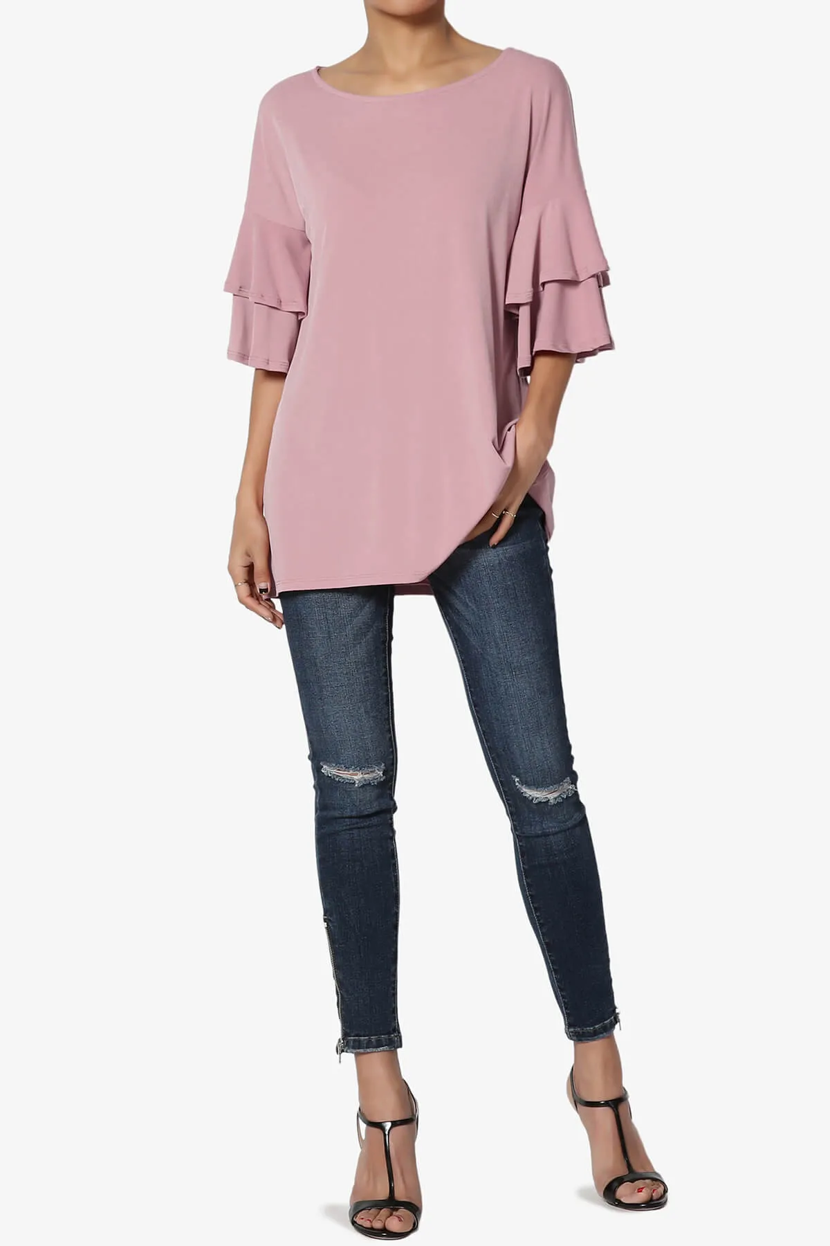 Omere Tiered Bell Sleeve Blouse