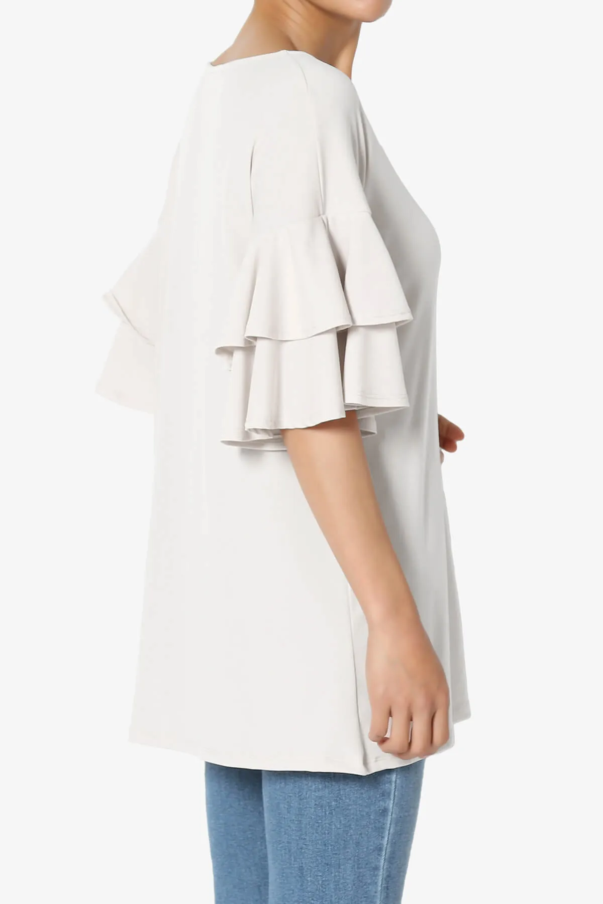 Omere Tiered Bell Sleeve Blouse