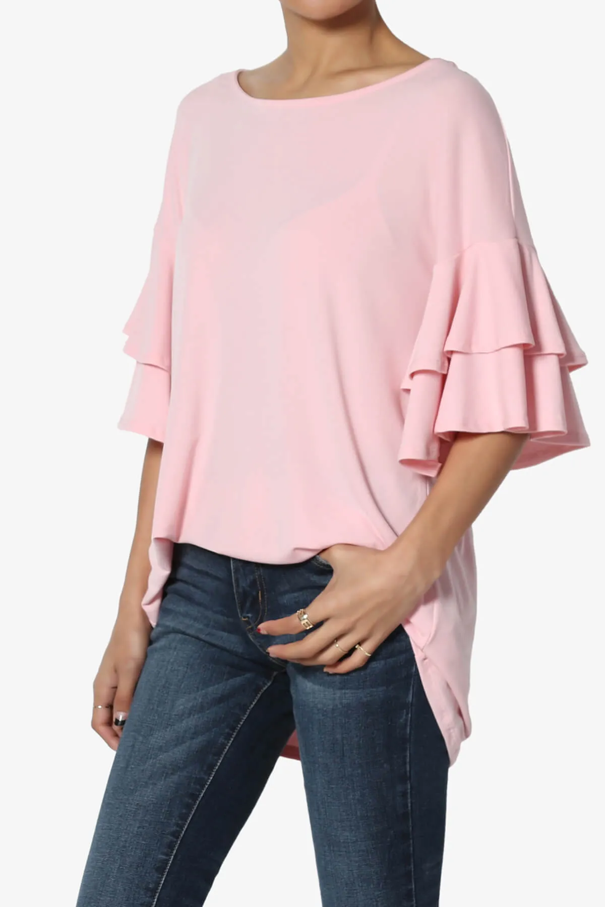 Omere Tiered Bell Sleeve Blouse