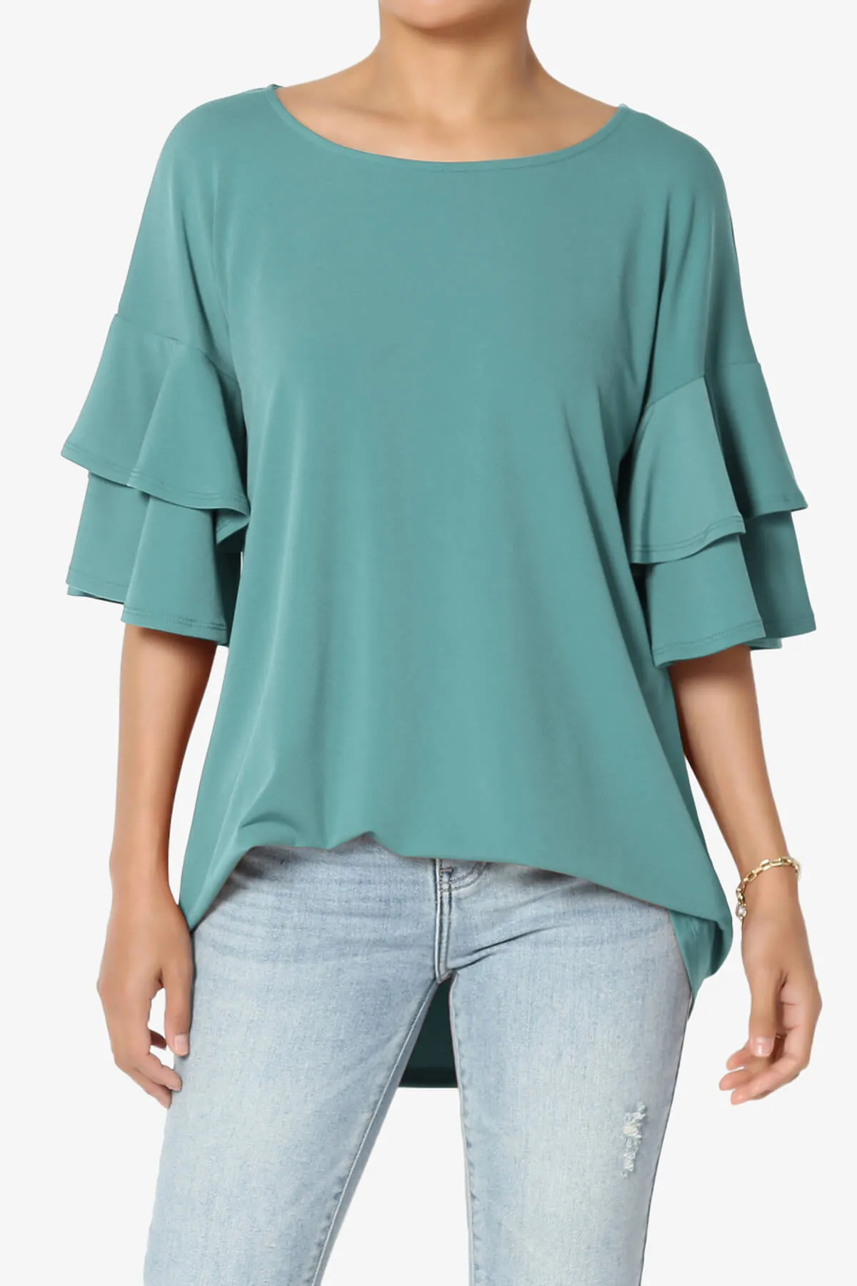 Omere Tiered Bell Sleeve Blouse