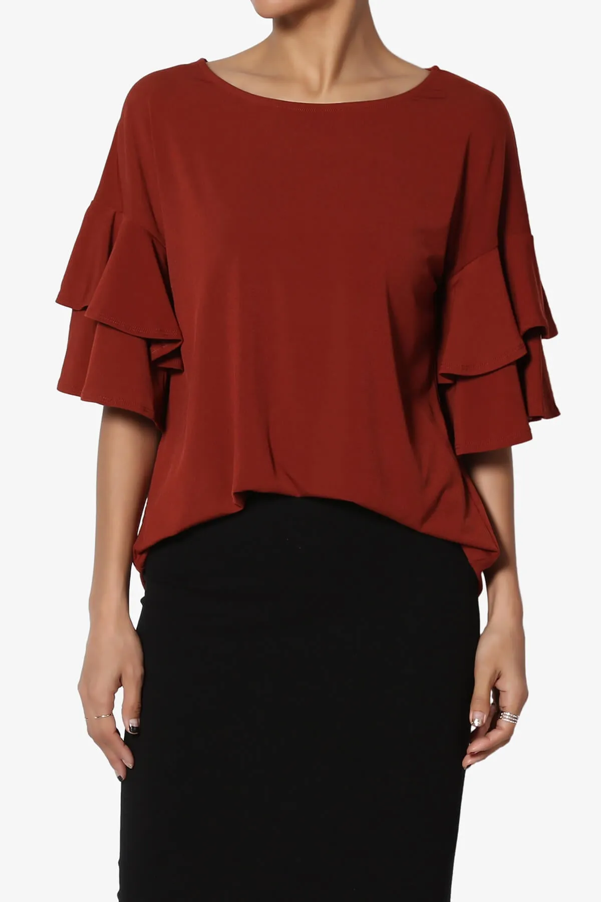 Omere Tiered Bell Sleeve Blouse