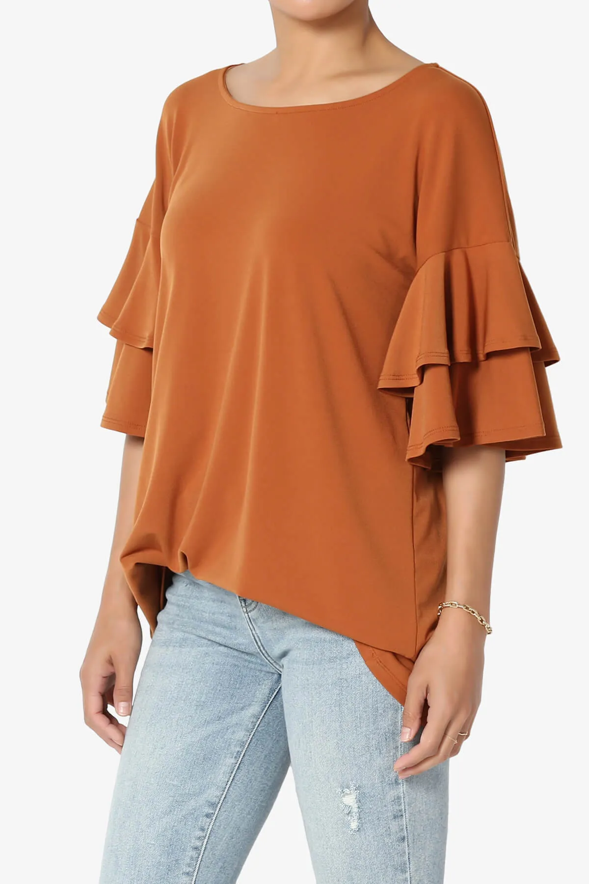 Omere Tiered Bell Sleeve Blouse