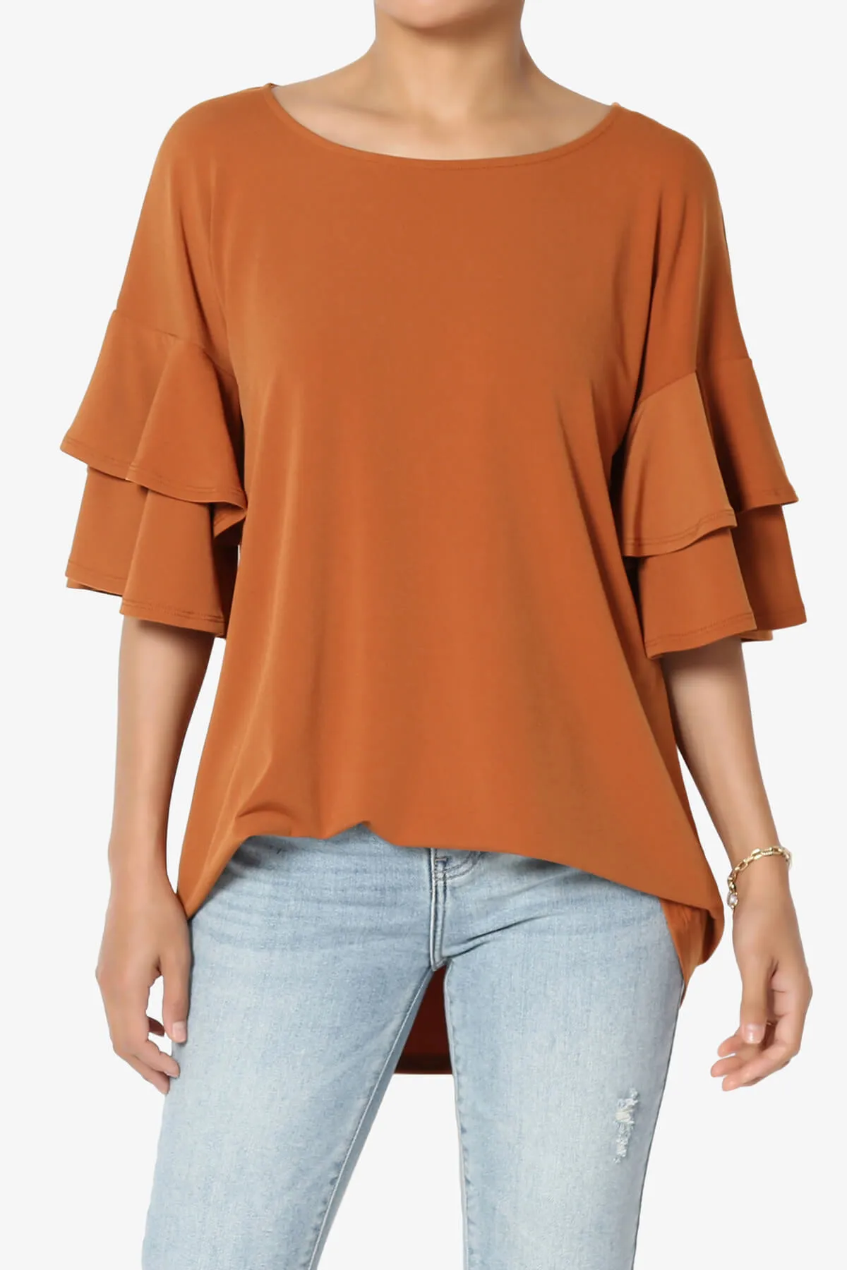 Omere Tiered Bell Sleeve Blouse
