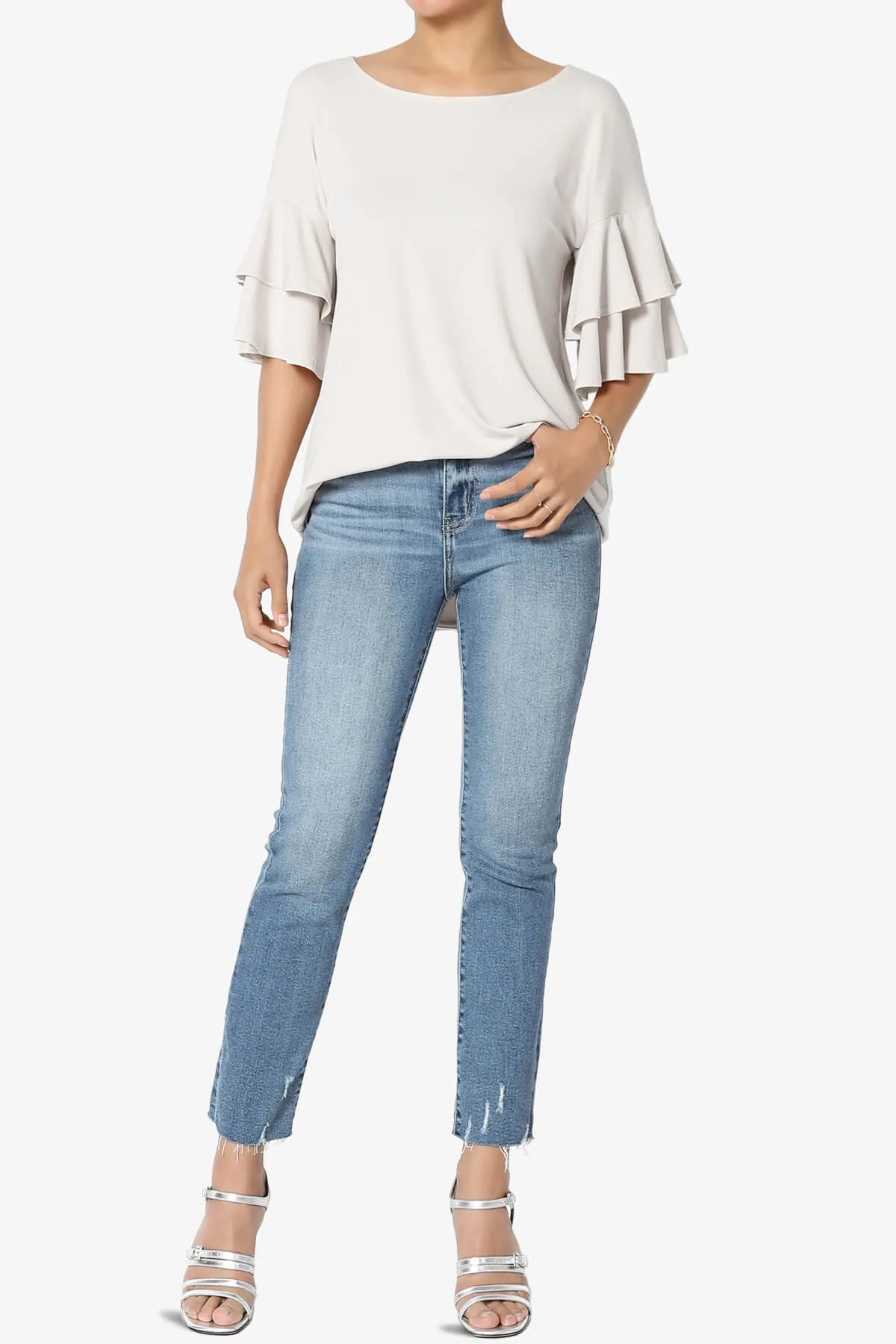 Omere Tiered Bell Sleeve Blouse