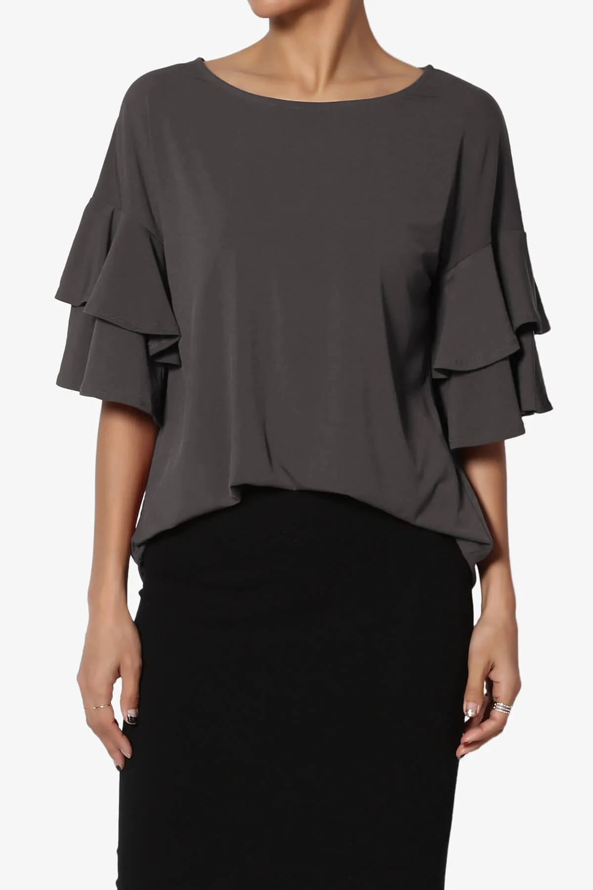 Omere Tiered Bell Sleeve Blouse
