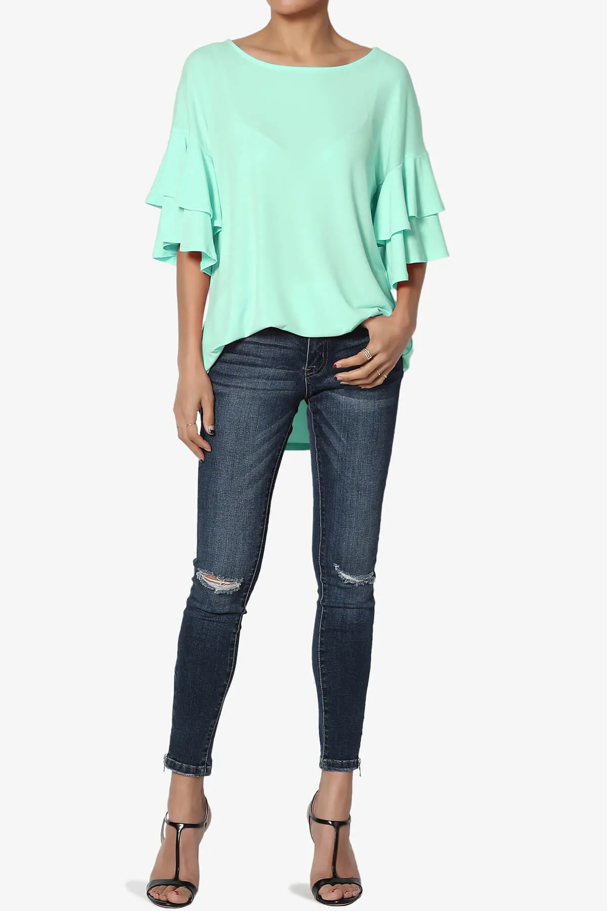 Omere Tiered Bell Sleeve Blouse