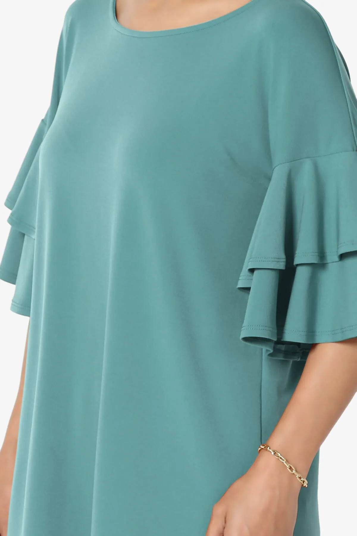 Omere Tiered Bell Sleeve Blouse