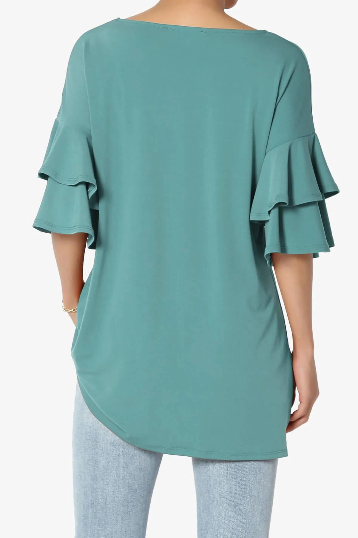 Omere Tiered Bell Sleeve Blouse