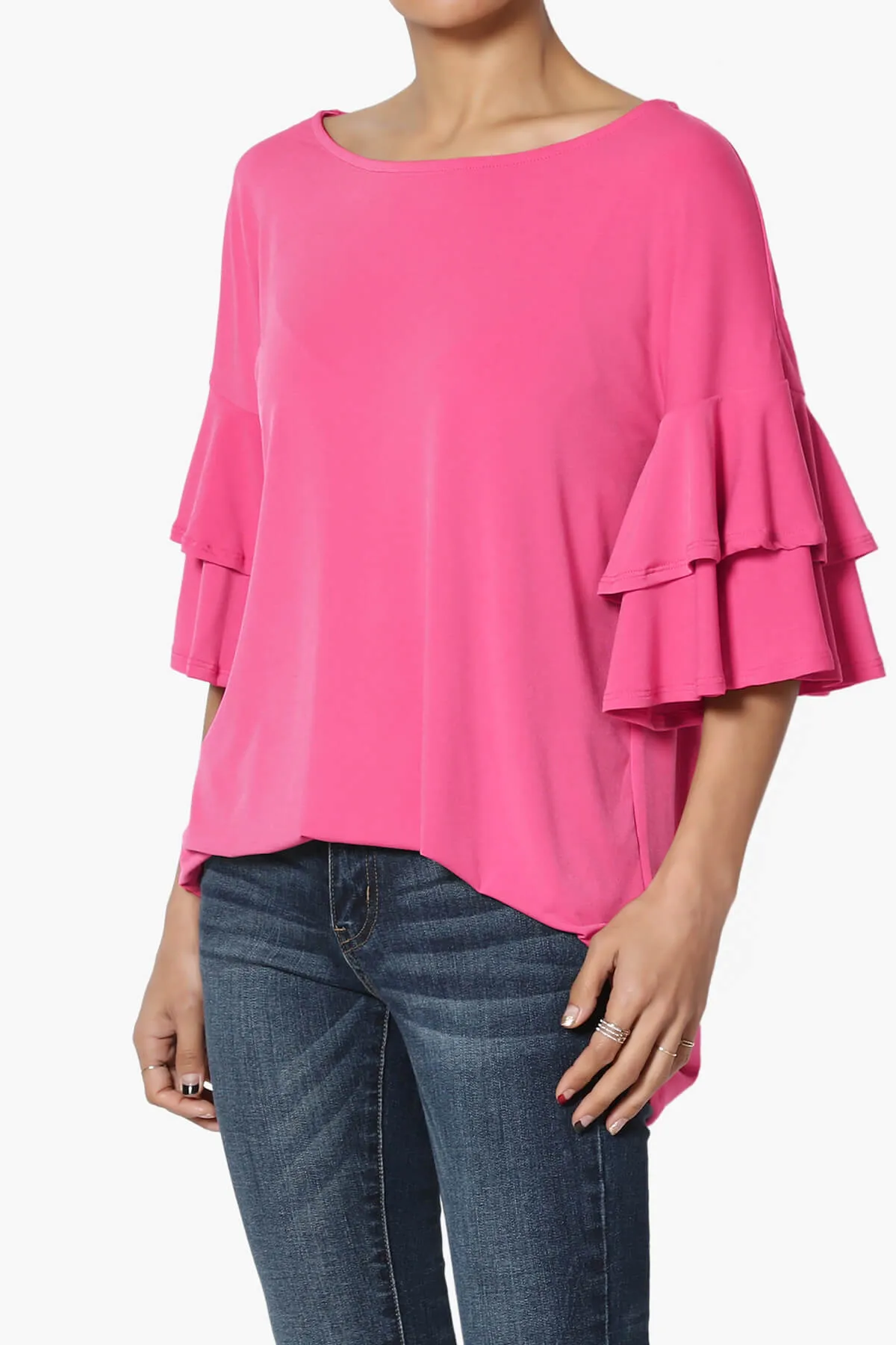 Omere Tiered Bell Sleeve Blouse