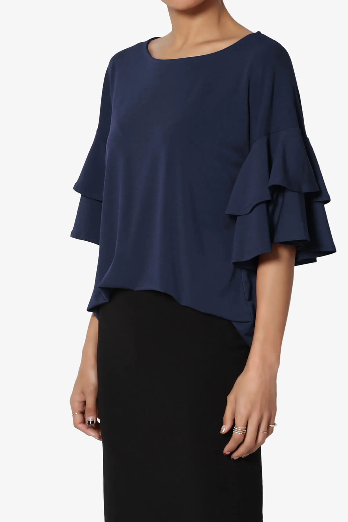 Omere Tiered Bell Sleeve Blouse