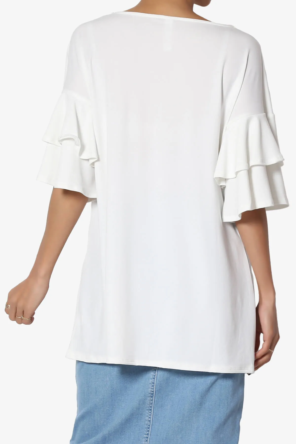 Omere Tiered Bell Sleeve Blouse