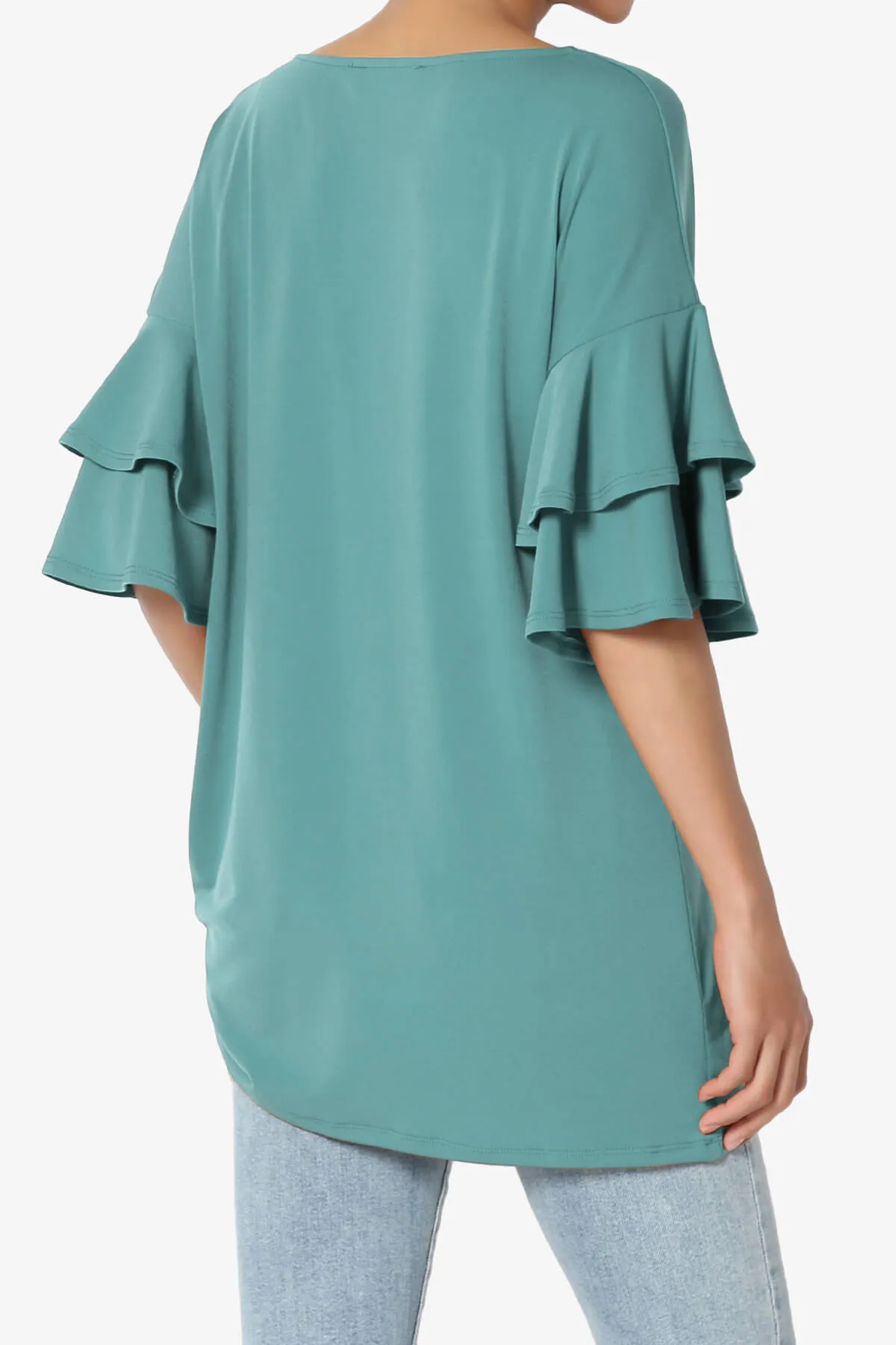 Omere Tiered Bell Sleeve Blouse
