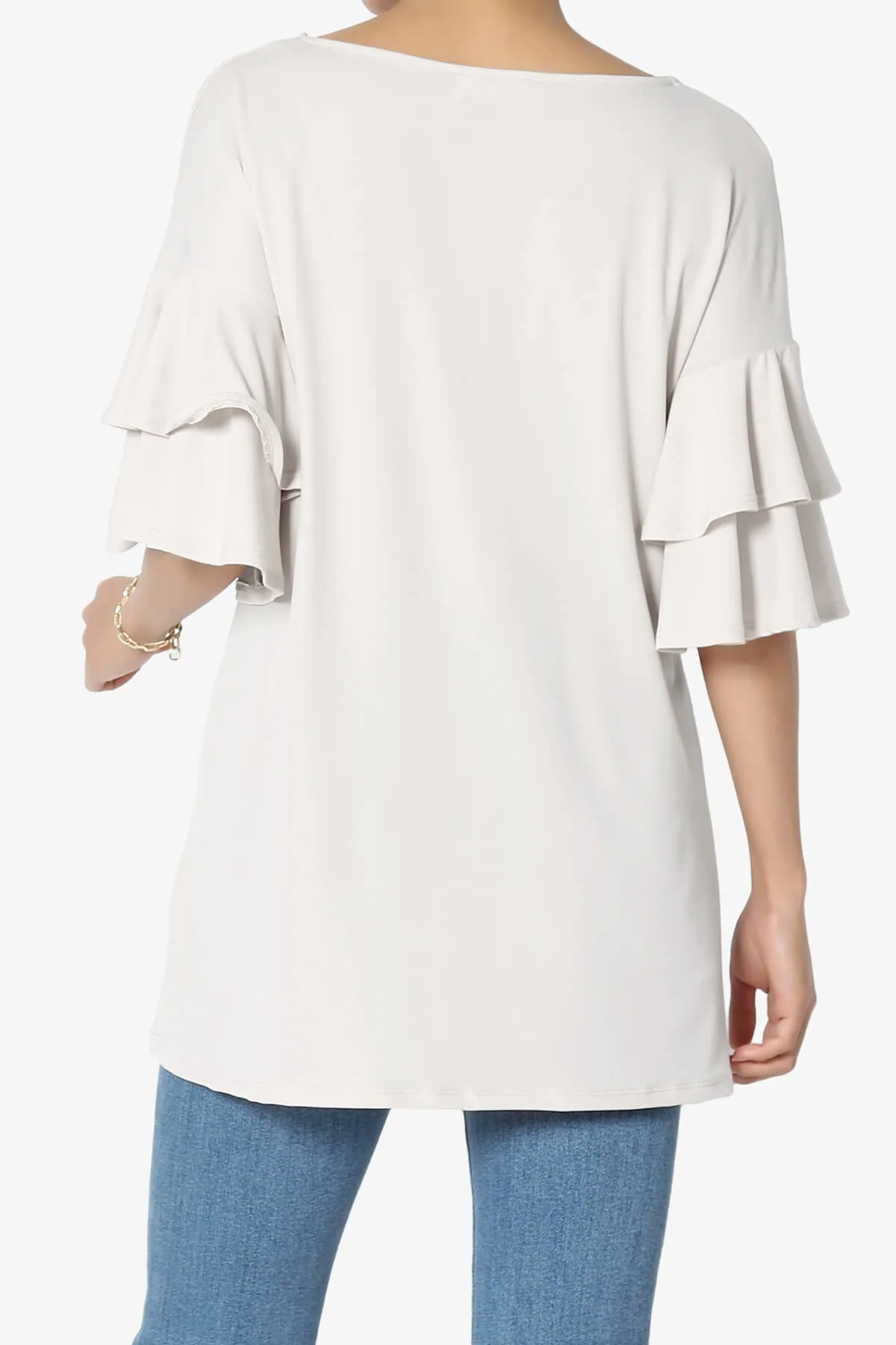 Omere Tiered Bell Sleeve Blouse