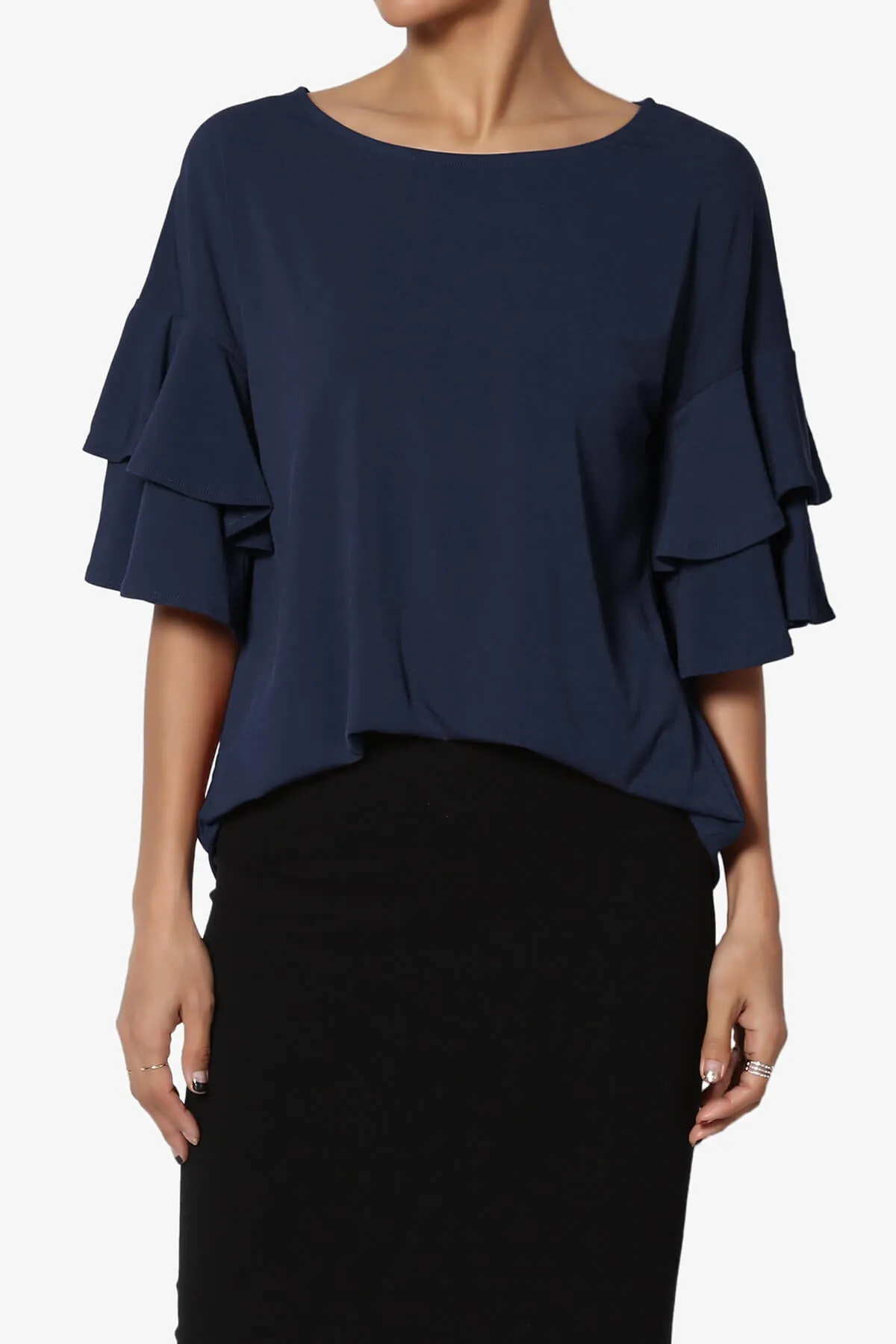 Omere Tiered Bell Sleeve Blouse