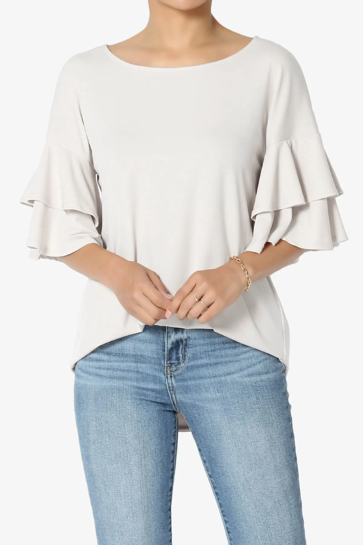 Omere Tiered Bell Sleeve Blouse