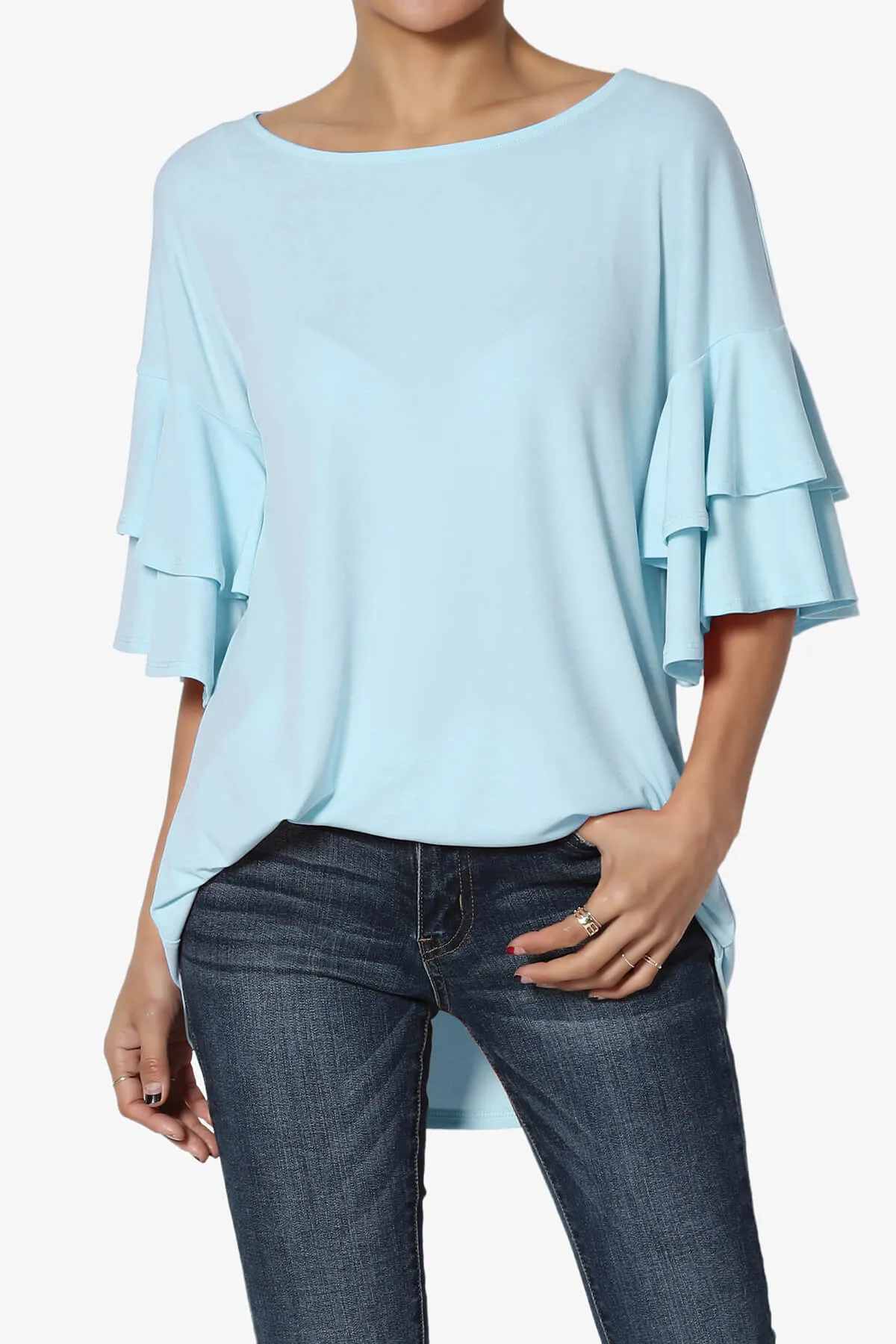 Omere Tiered Bell Sleeve Blouse