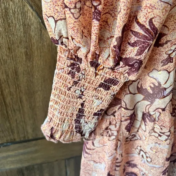 O.P.T Floral Boho Long Sleeve Mini Dress Size Medium EUC