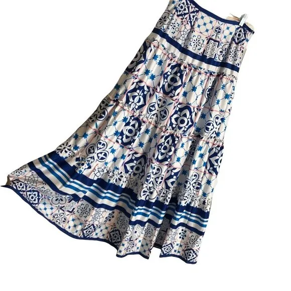 Order Plus Tile Inspired Boho Tiered Maxi And Top XL