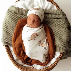 Organic Snuggle Swaddle & Beanie Set - Kanga