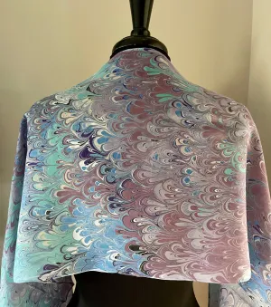 Peacock.  Habotai Silk 14x72”