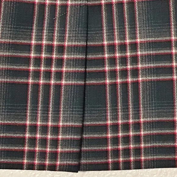 PENDLETON Skirt 100% Wool Flannel Gray Blue Burgundy White Plaid size 10