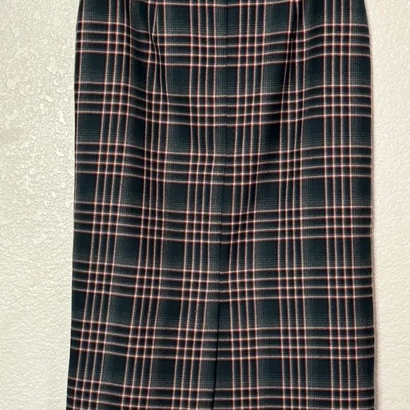 PENDLETON Skirt 100% Wool Flannel Gray Blue Burgundy White Plaid size 10