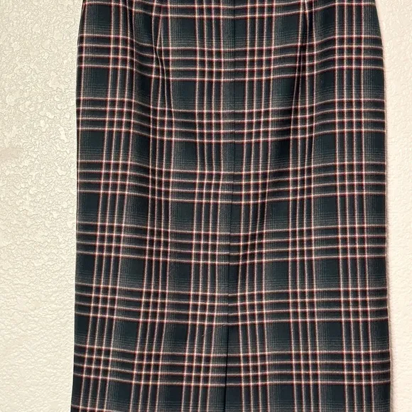 PENDLETON Skirt 100% Wool Flannel Gray Blue Burgundy White Plaid size 10
