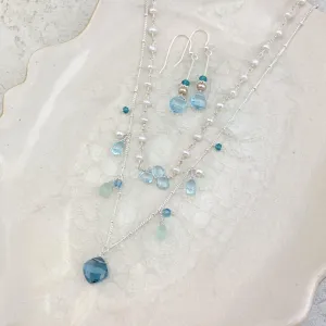 Perfectly Styled Blue Topaz Elegant Jewelry Set