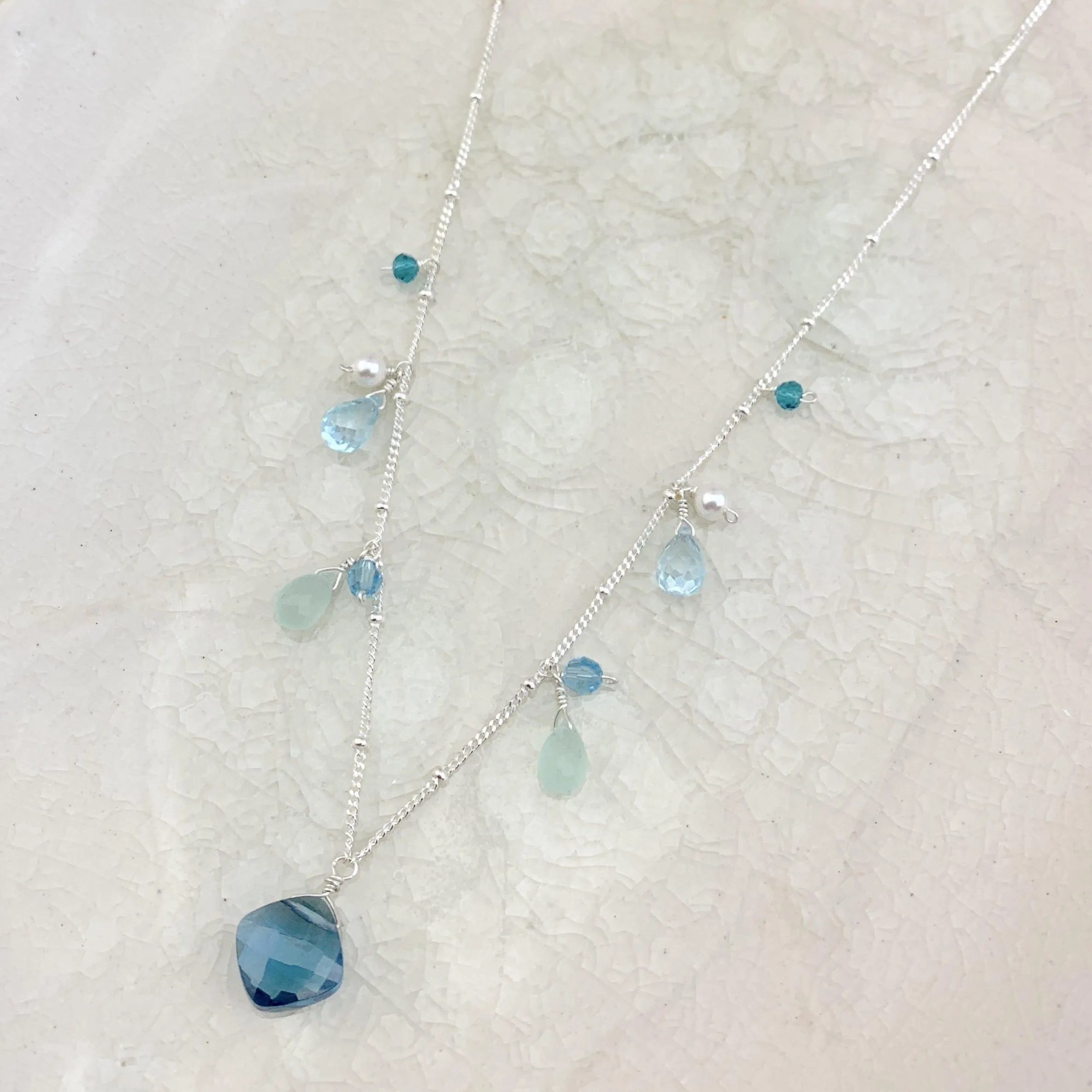 Perfectly Styled Blue Topaz Elegant Jewelry Set