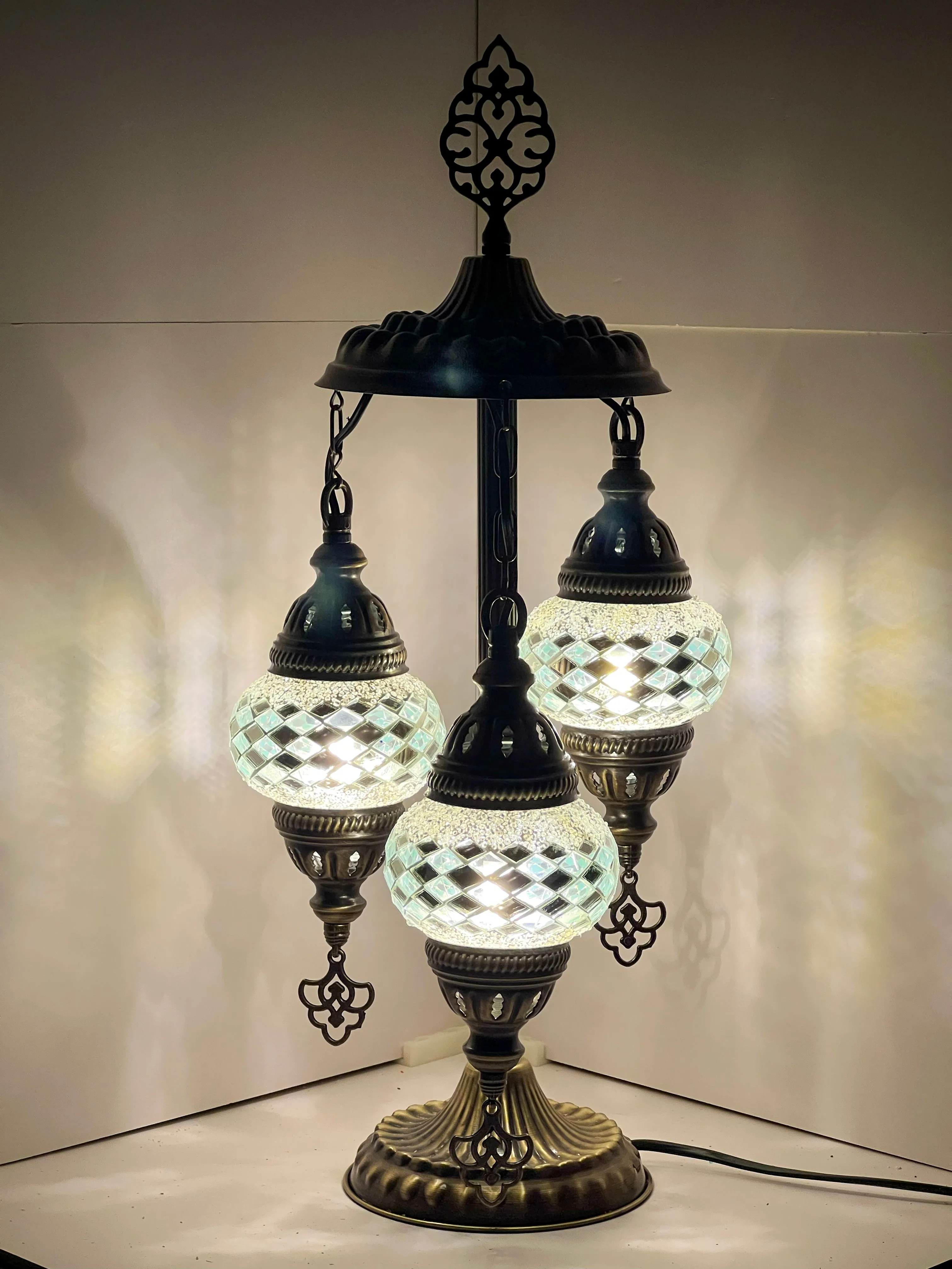 Phoebe Boho Handcrafted 3 Tiered Mosaic Table Lamp