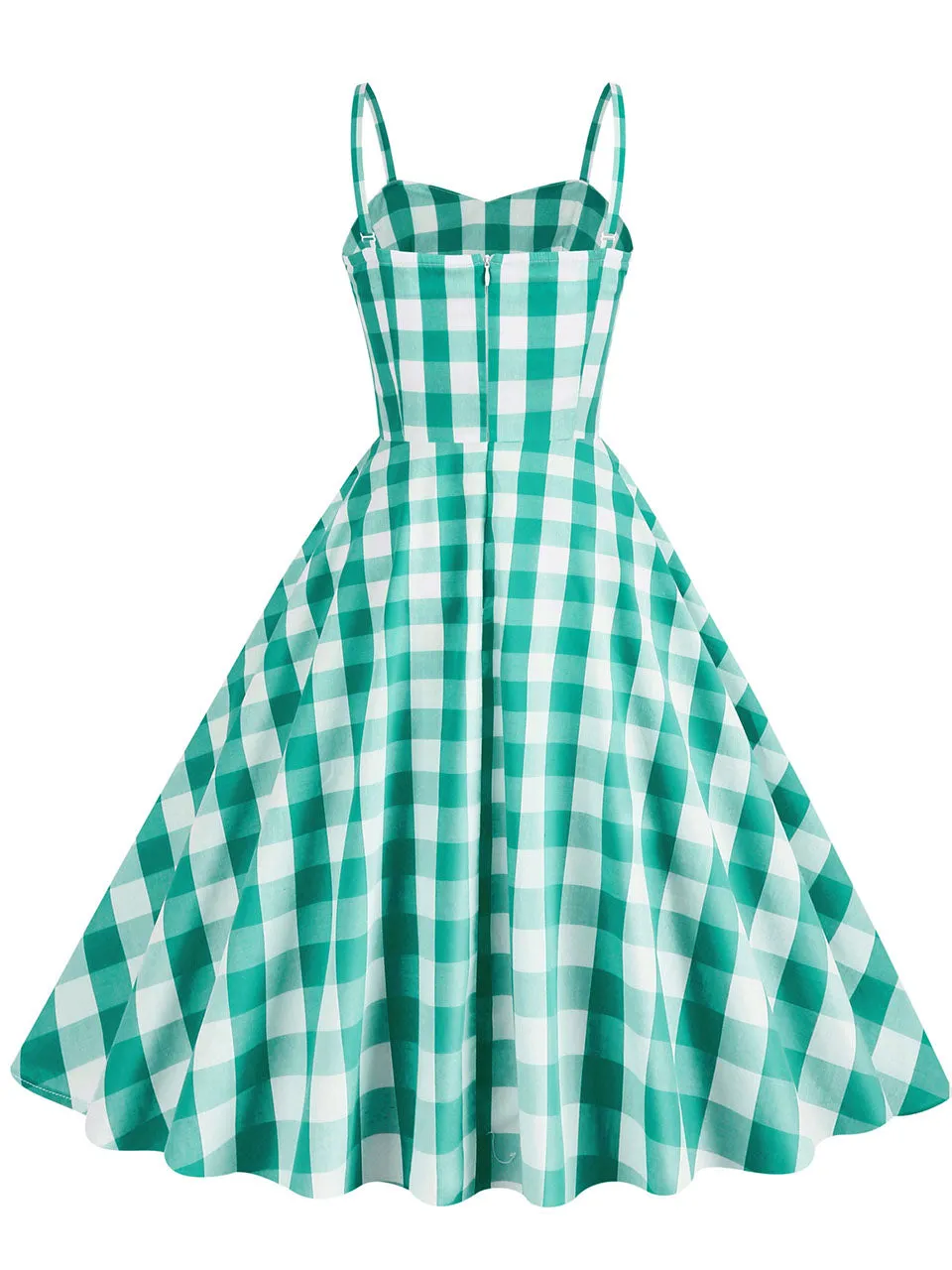Pink And White Plaid Strap Classis Style Barbie Same Style 1950S Vintage Dress Set