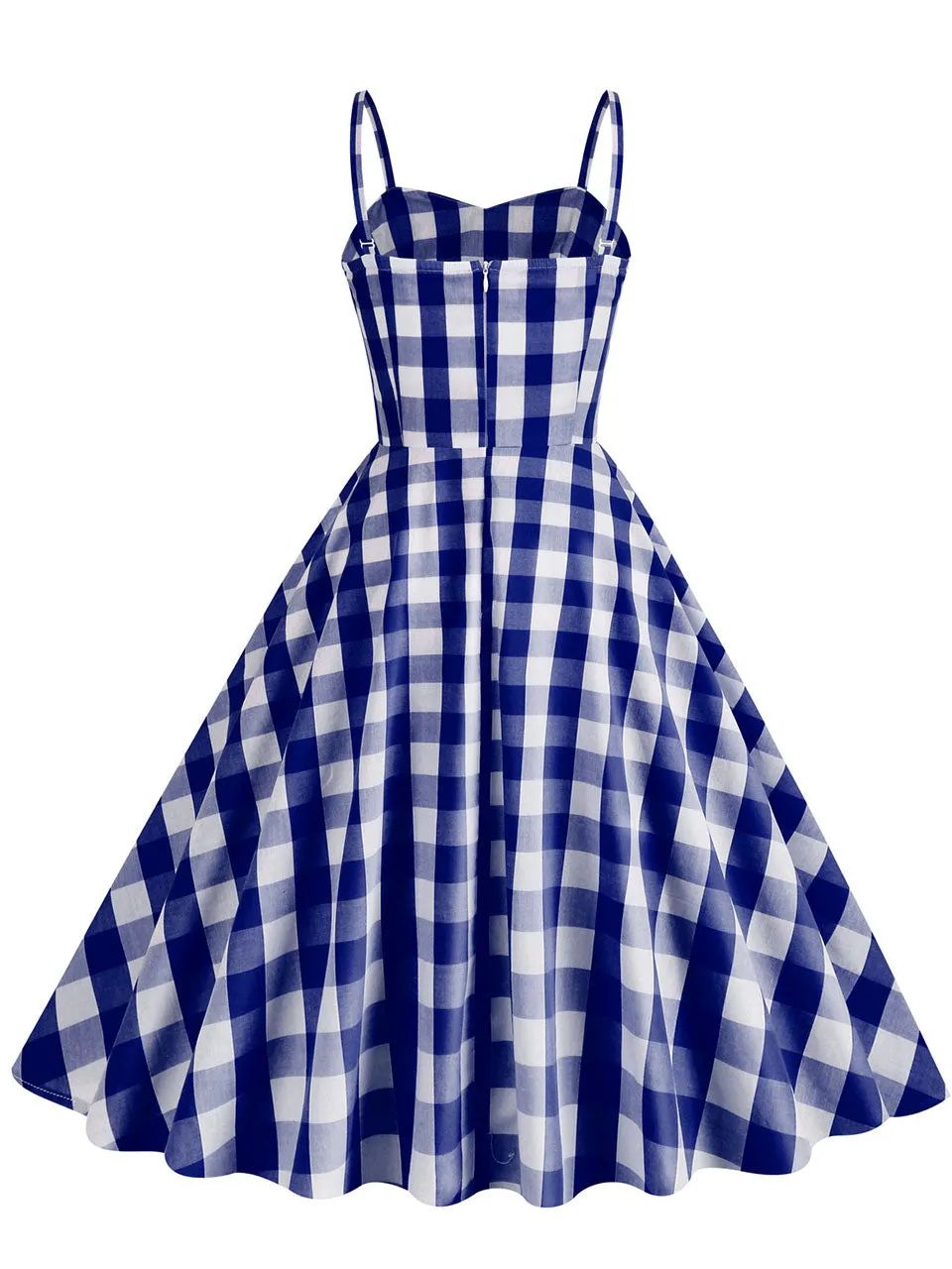 Pink And White Plaid Strap Classis Style Barbie Same Style 1950S Vintage Dress Set