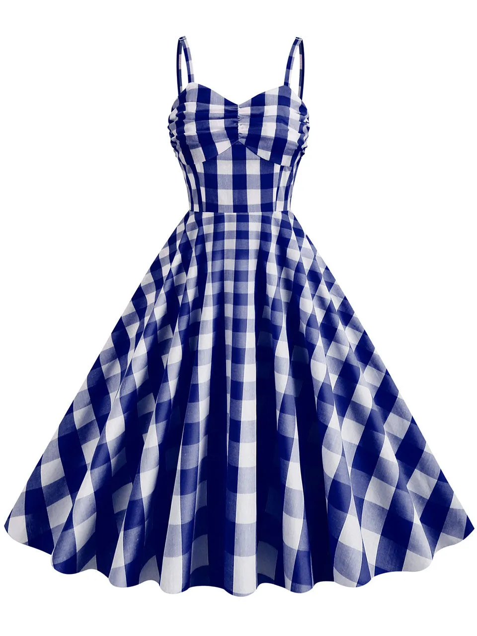 Pink And White Plaid Strap Classis Style Barbie Same Style 1950S Vintage Dress Set