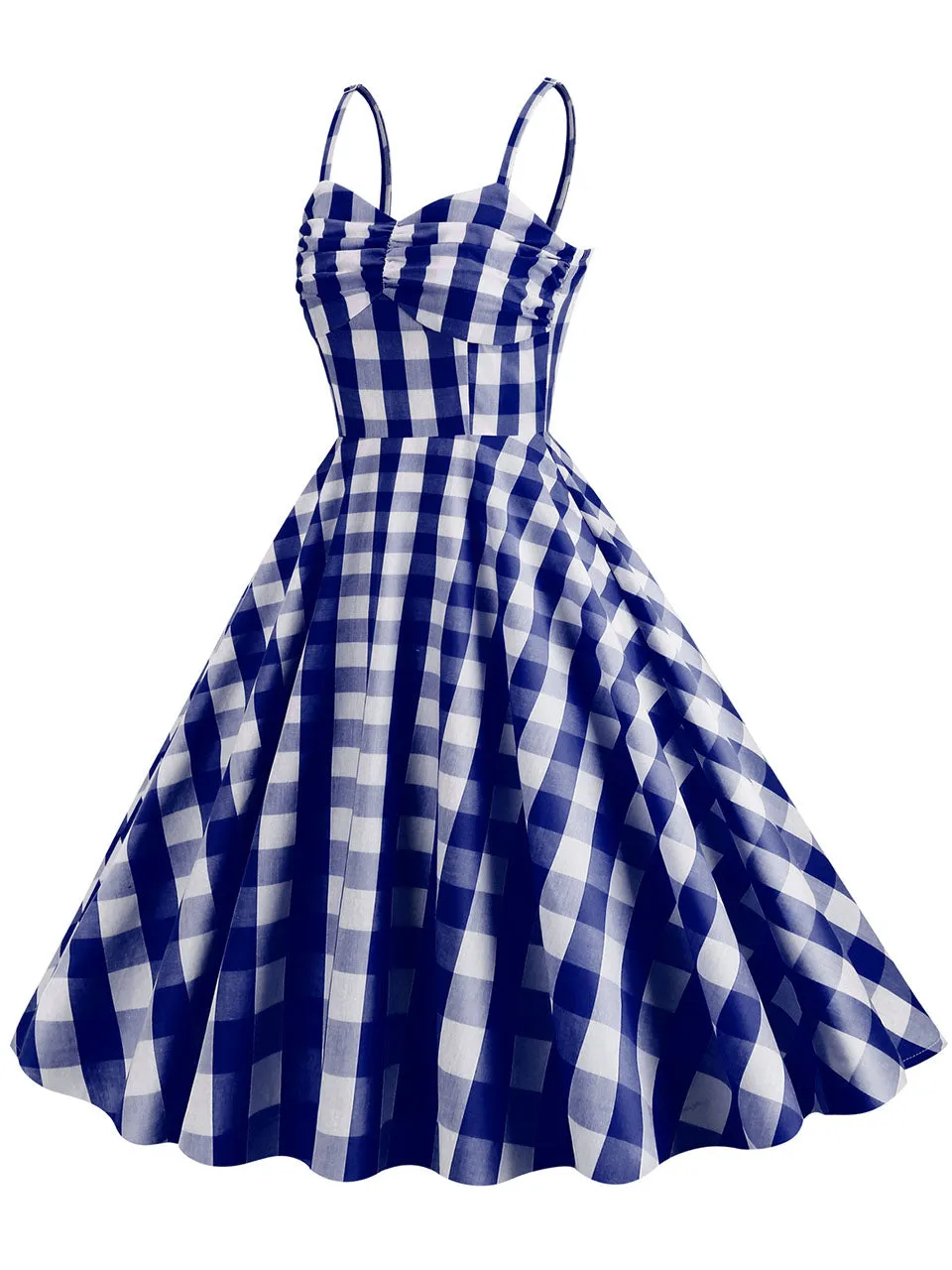 Pink And White Plaid Strap Classis Style Barbie Same Style 1950S Vintage Dress Set